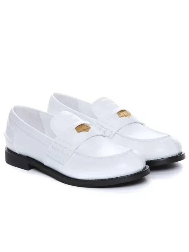 Brushed Leather Penny Loafers White - MIU MIU - BALAAN 2