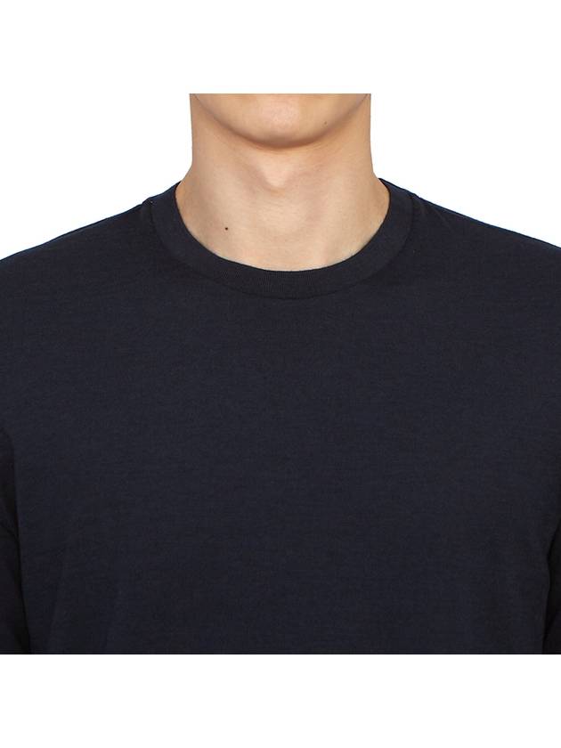 Wool Jersey 4-Bar Long Sleeve T-Shirt Navy - THOM BROWNE - BALAAN 6