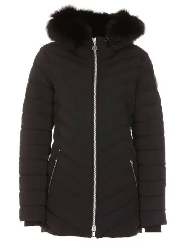 Women's Roselan Hooded Padded Black Fur Black - MOOSE KNUCKLES - BALAAN 2