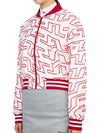 Women's Audrey Monogram Print Golf Crop Bomber Jacket Red - J.LINDEBERG - BALAAN 4