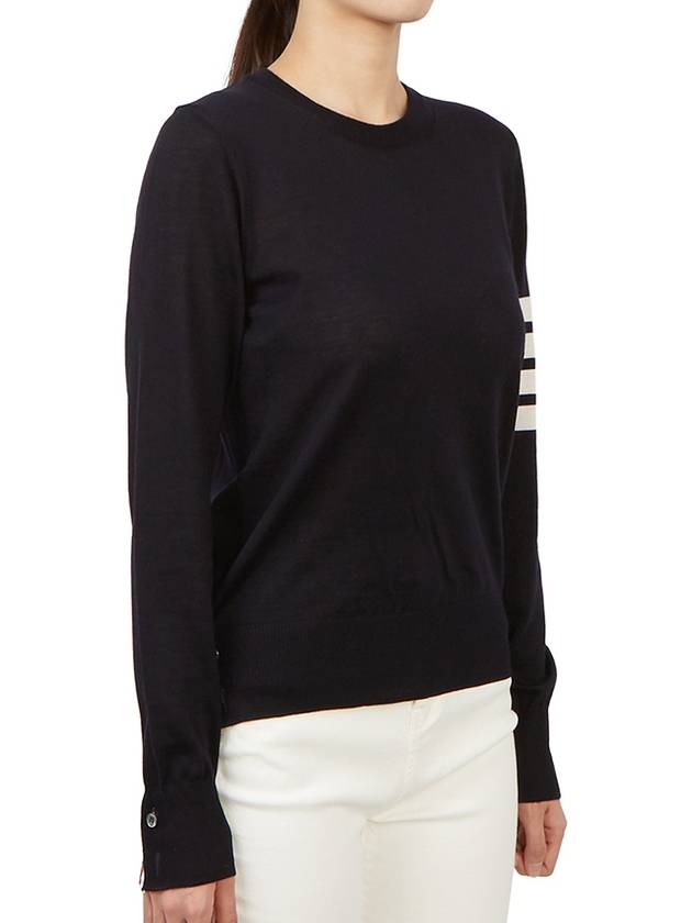 4-Bar Merino Jumper Wool Knit Top Navy - THOM BROWNE - BALAAN 6