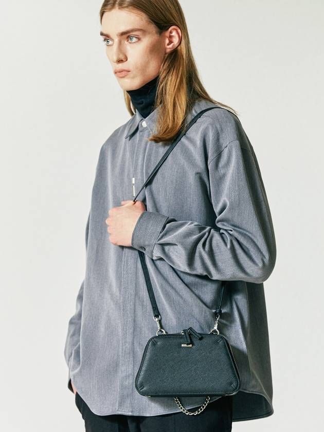 Vertical Tip Basic Relaxed Fit Long Sleeve Shirt Grey - S SY - BALAAN 7