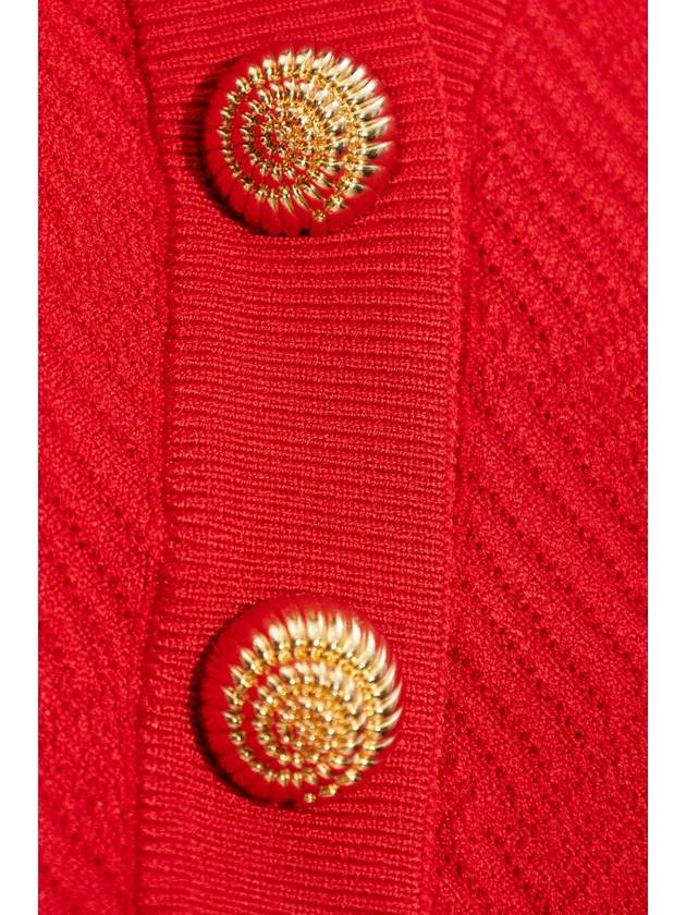 Balmain Snap Button Cardigan, Women's, Red - BALMAIN - BALAAN 5