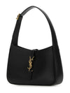 Le 5 A 7 Smooth Leather Hobo Shoulder Bag Black - SAINT LAURENT - BALAAN 3