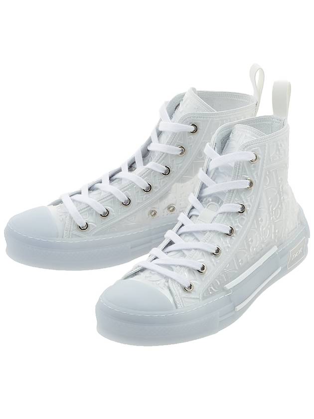 B23 Oblique Canvas High Top Sneakers White - DIOR - BALAAN 2