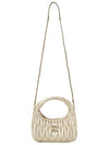 Wander Materasse Nappa Leather Mini Hobo Tote Bag Pyrite - MIU MIU - BALAAN 7