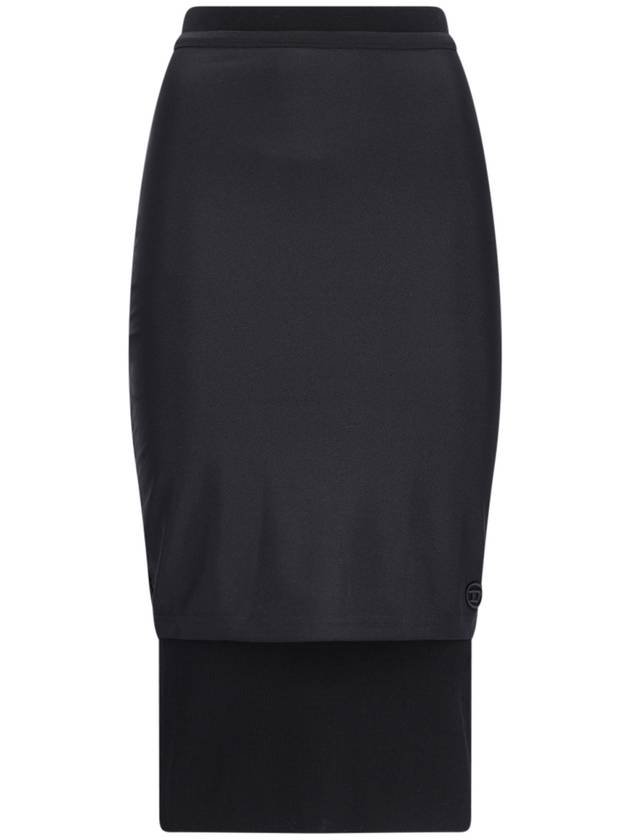 Stretch midi pencil skirt black - DIESEL - BALAAN 3