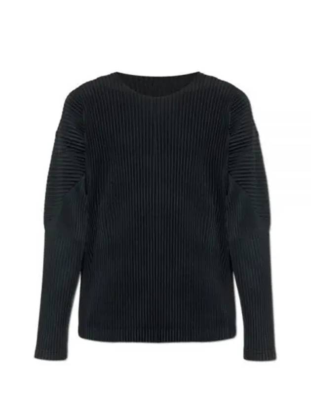 Pleated Long Sleeve T-Shirt Black - ISSEY MIYAKE - BALAAN 2