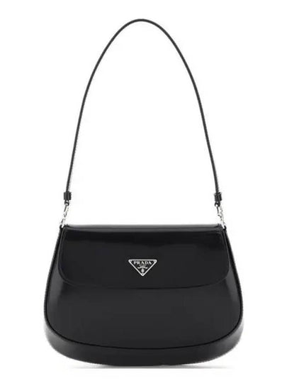 Cleo Brushed Flap Shoulder Bag Black - PRADA - BALAAN 2