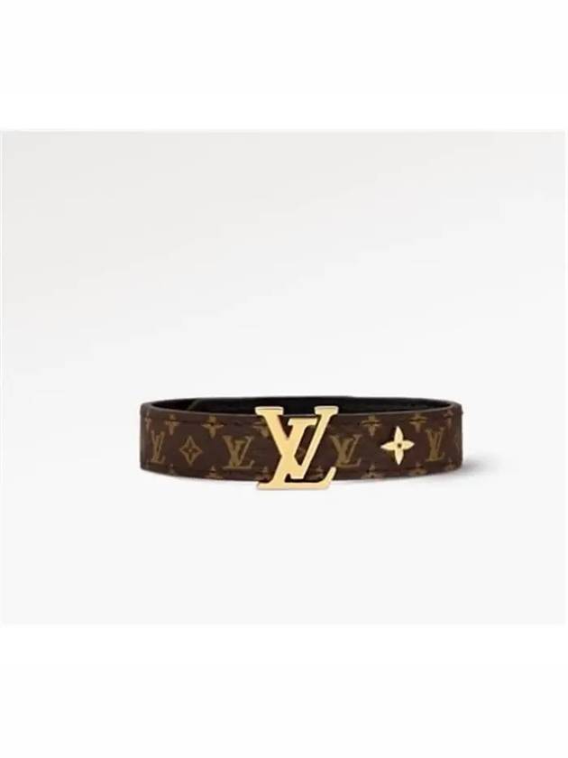 LV Iconic Leather Bracelet Gold Brown - LOUIS VUITTON - BALAAN 3