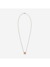 Mini Pop H Pendant Necklace Silver - HERMES - BALAAN 1