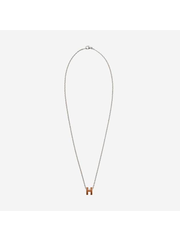 Mini Pop H Pendant Necklace Silver - HERMES - BALAAN 1