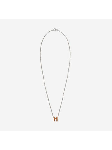 Mini Pop H Pendant Necklace Silver - HERMES - BALAAN 1