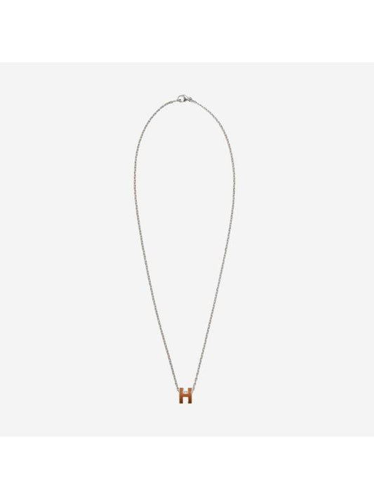 Mini Pop H Pendant Necklace Silver - HERMES - BALAAN 1