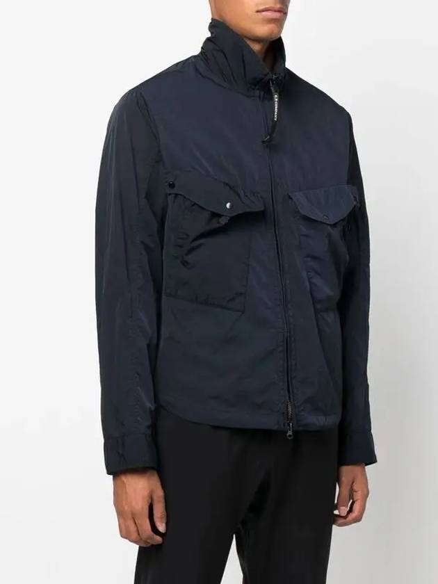 Chrome R Lens Wappen Overshirt Zip-Up Jacket Navy - CP COMPANY - BALAAN 4