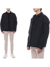 107F1 Ghost Weatherproof Cotton Canvas Overshirt Jacket Black - STONE ISLAND - BALAAN 3