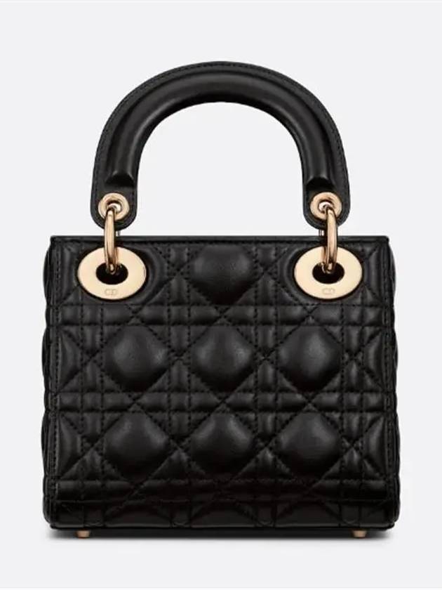 Lady Cannage Small Lambskin Tote Bag Black - DIOR - BALAAN 9