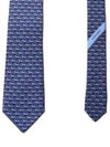 Tiger Print Silk Tie Navy - SALVATORE FERRAGAMO - BALAAN 2