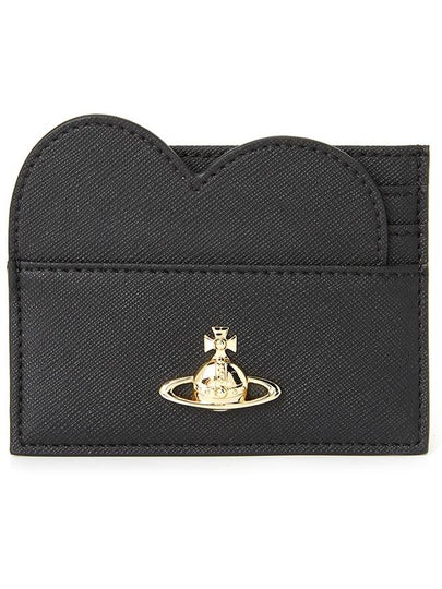 ORB Heart Saffiano Card Wallet Black - VIVIENNE WESTWOOD - BALAAN 2