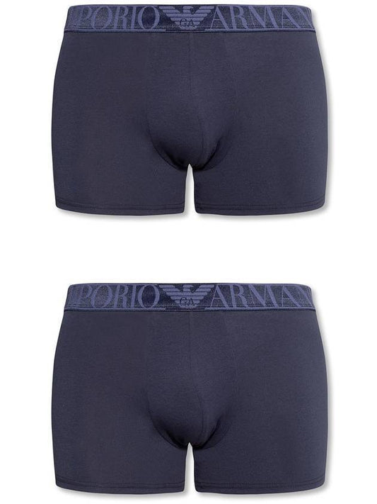 Men's Logo Band Boxer 2P Briefs Navy - EMPORIO ARMANI - BALAAN 1