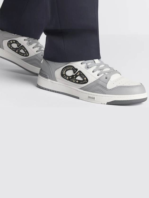 Oblique Detail Leather Low Top Sneakers White Grey - DIOR - BALAAN 4