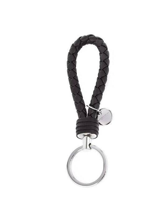 Intrecciato Leather Key Holder Espresso - BOTTEGA VENETA - BALAAN 1