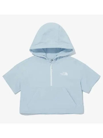 The North Face NM5QQ30L White Label Women s Ice Run Short Sleeve Hoodie Anorak - THE NORTH FACE - BALAAN 1