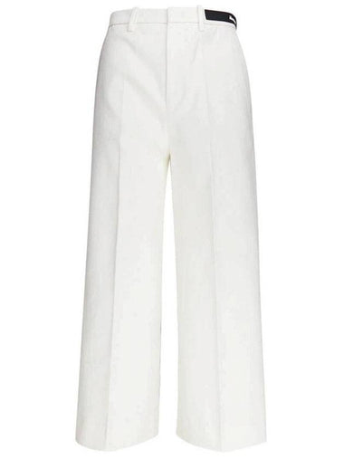 Straight Cropped Wide Pants White - MONCLER - BALAAN 1