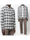 Trek Chest Pocket Check Over Long Sleeve Shirt Grey - A.P.C. - BALAAN.