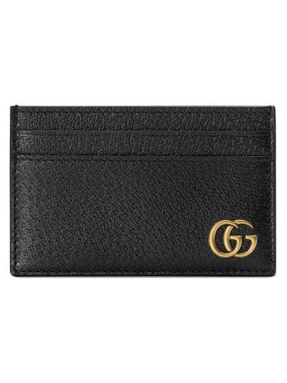 Gold Hardware GG Marmont Card Wallet Black - GUCCI - BALAAN 2