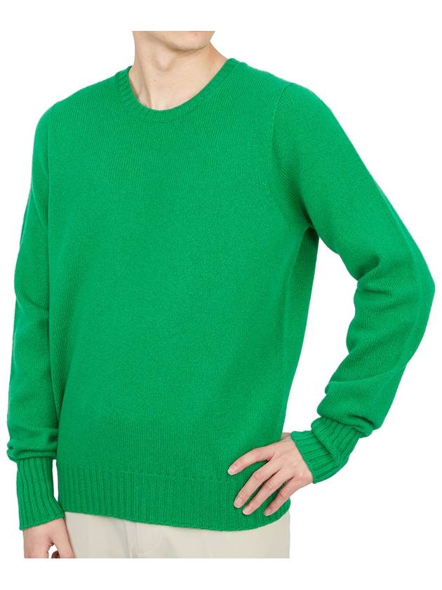 Crew Neck Lambswool Knit Top Green - DRUMOHR - BALAAN 6