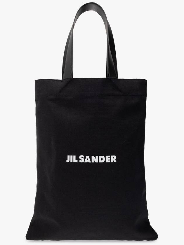 Logo Canvas Tote Bag Black - JIL SANDER - BALAAN 2