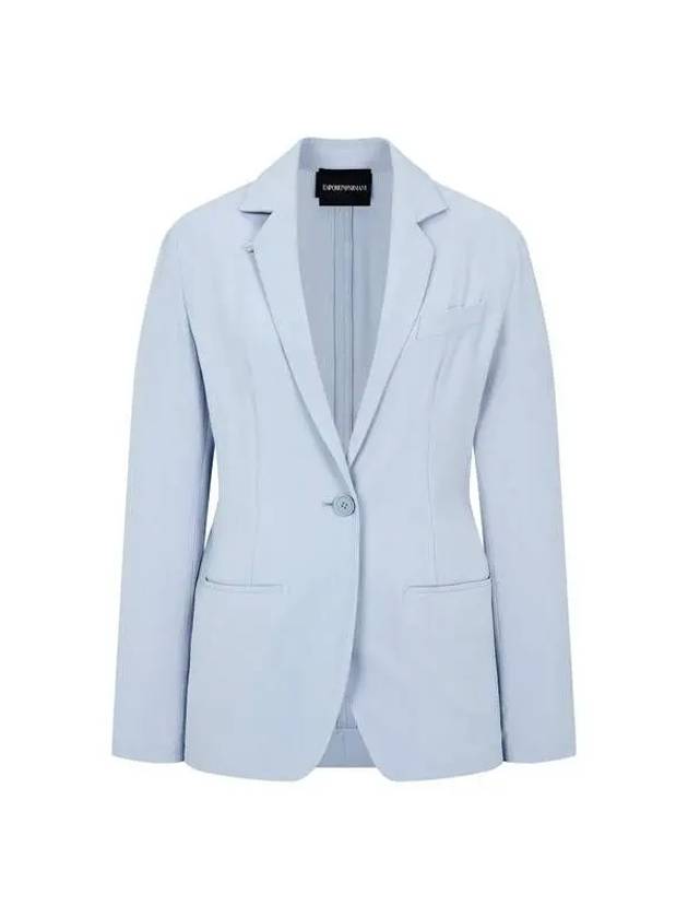 Women s Twill Tissue One Button Jacket Light Blue 270017 - EMPORIO ARMANI - BALAAN 1