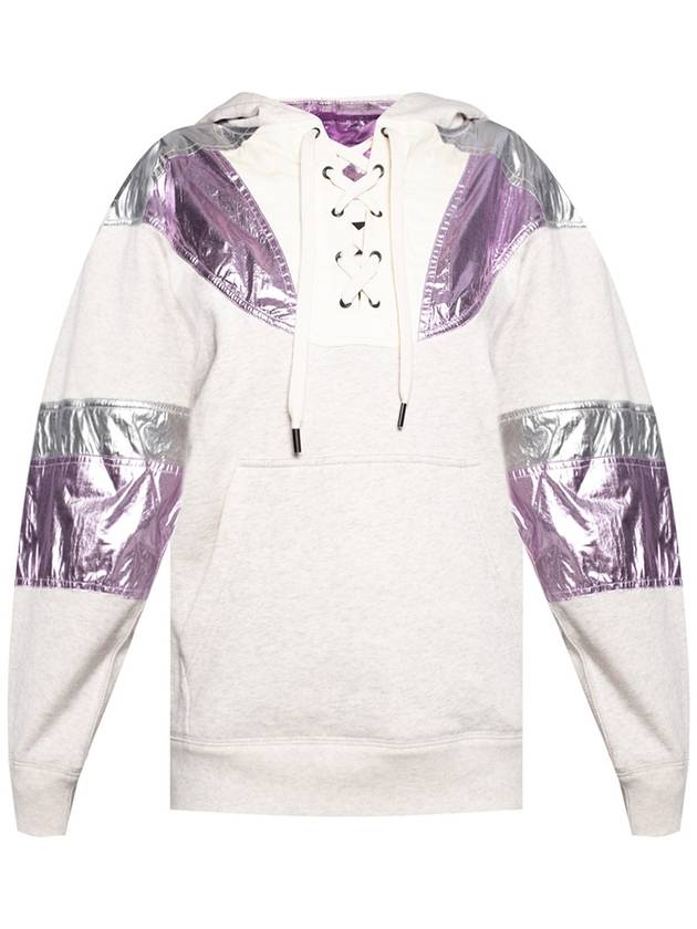 metallicpanel laceup hoodie - ISABEL MARANT - BALAAN 6