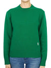 Embroidered Logo Crew Neck Wool Knit Top Green - SPORTY & RICH - BALAAN 2