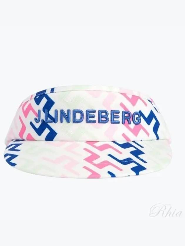 Viktor Print Embroidered Logo Visor Pink White - J.LINDEBERG - BALAAN 2