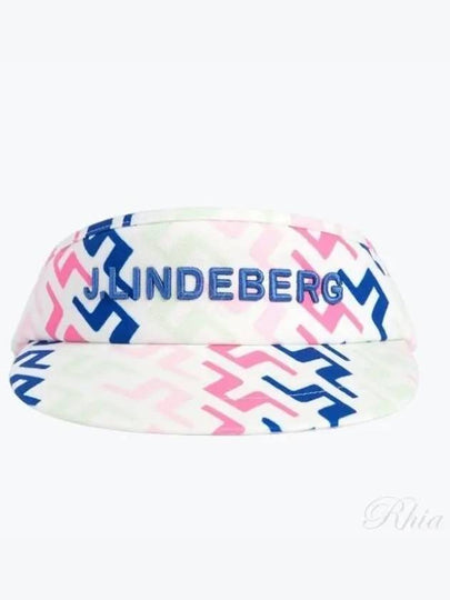 Viktor Print Embroidered Logo Visor Pink White - J.LINDEBERG - BALAAN 2