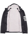 Matte Nylon 4-Bar Stripe Downfill Quilted Hoodie Padding Black - THOM BROWNE - BALAAN 11