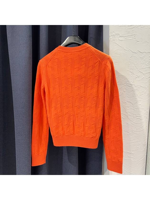 Women s Knit H Logo Wool Long Sleeve Sweater Orange - HERMES - BALAAN 2