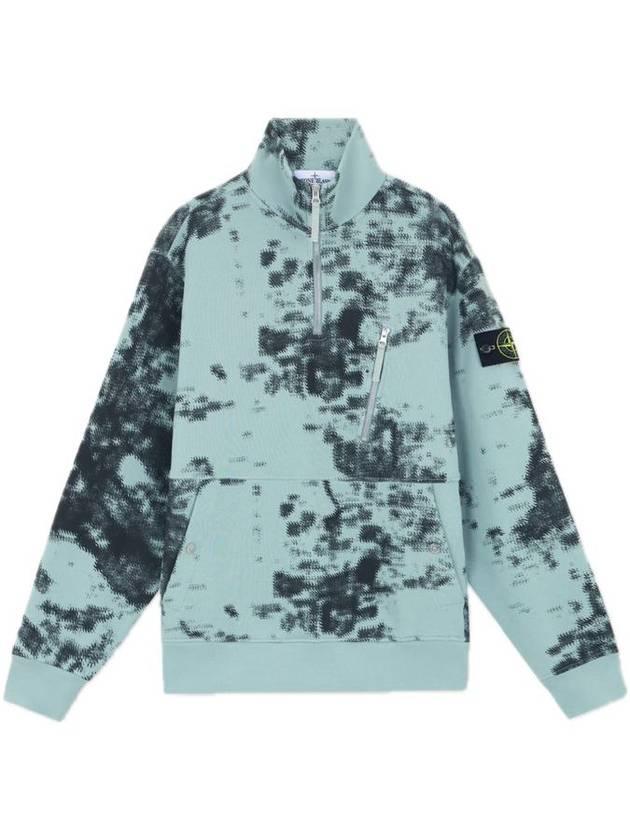 Stone Island Half Zip Sweatshirt Camouflage In Organic Cotton Diagonal Fleece - STONE ISLAND - BALAAN 1