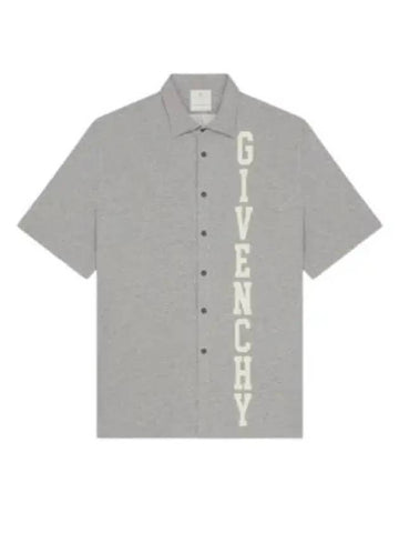 College Cotton Short Sleeve Shirt Grey - GIVENCHY - BALAAN 1