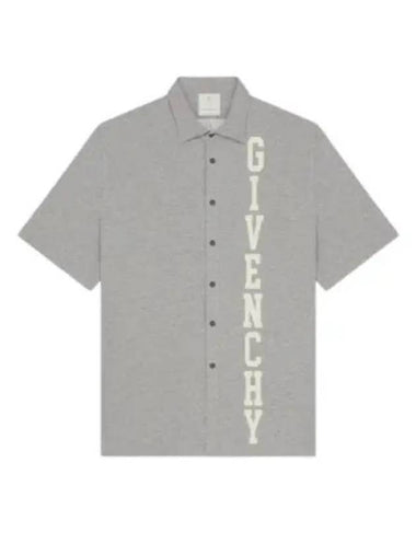 College Cotton Short Sleeve Shirt Grey - GIVENCHY - BALAAN 1