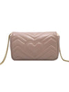 Women s Gucci 476433 Nude Chevron Matelasse GG Marmont Super Mini Chain Cross Bag gt Gangbuk used luxury goods - GUCCI - BALAAN 5