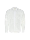 Tonal Heart Logo Long Sleeve Shirt White - AMI - BALAAN 1