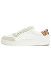 Leather Suede Check Cotton Low Top Sneakers White - BURBERRY - BALAAN 5