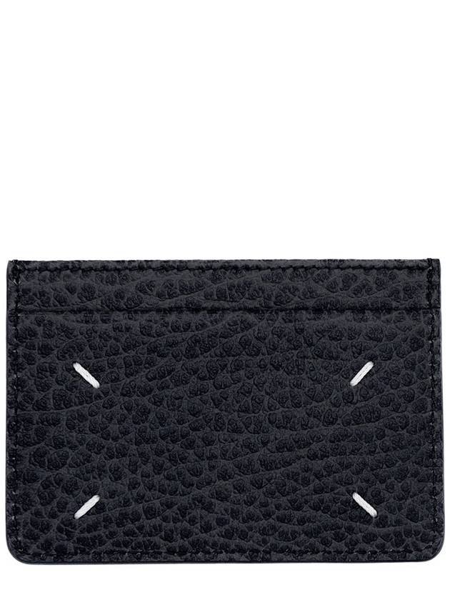 Grain Leather Stitch Card Wallet Black - MAISON MARGIELA - BALAAN 2