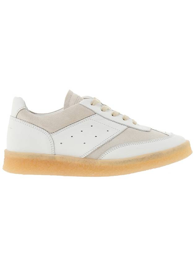 6 Court Paneled Lace-Up Low-Top Sneakers White - MAISON MARGIELA - BALAAN 3