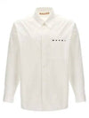 Logo Print Cotton Long Sleeve Shirt White - MARNI - BALAAN 2