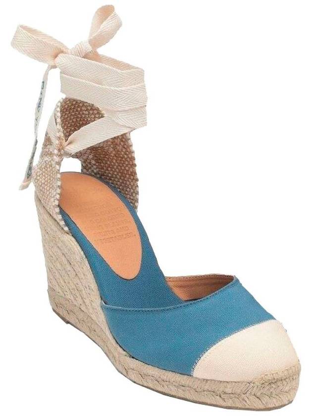 Blue Espardille Carina Sandals With Wedge Heel In Cotton Woman - CASTANER - BALAAN 2