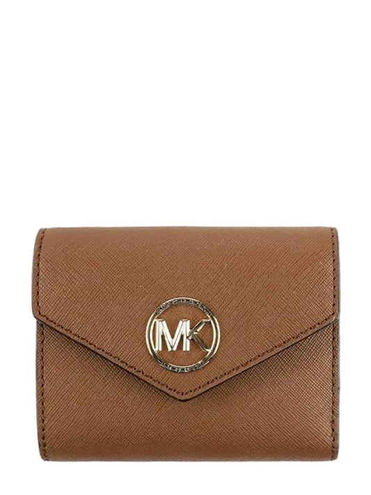 gold logo bifold wallet brown - MICHAEL KORS - BALAAN.